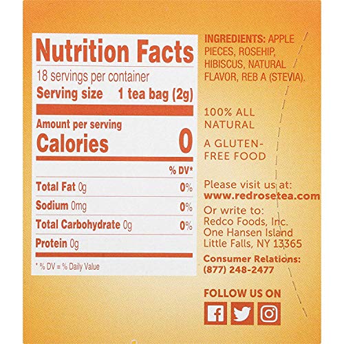 Red Rose Tea Bags, 2 Count: Caramel Apple Pie Tea + Strawberry C