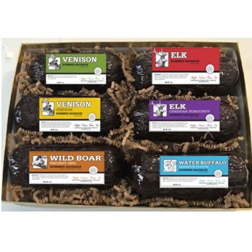 Game Summer Sausage Gift Pack Venison, Venison Cheddar, Elk, El