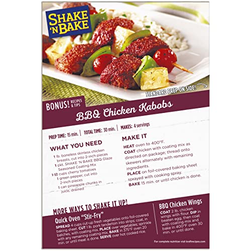 Shake N Bake Bbq Glaze Seasoned Coating Mix 6 Oz Box