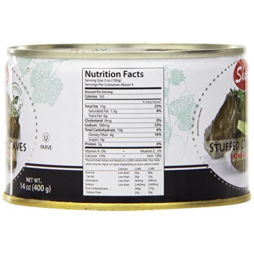 Shams Stuffed Grape Leaves, 14 Ounce Pack Of 12