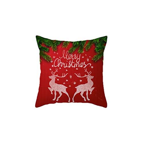 Christmas Pillow Covers, Shan-S Merry Christmas Linen Pillowcase
