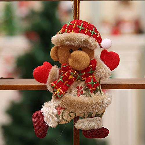 Shan-S 4 Pack Christmas Plush Ornaments, Xmas Hanging Decoration