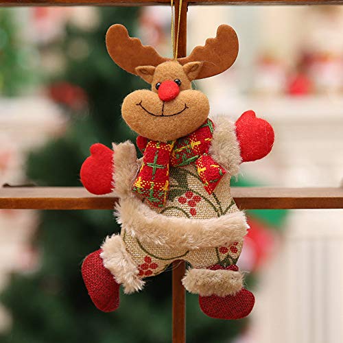 Shan-S 4 Pack Christmas Plush Ornaments, Xmas Hanging Decoration