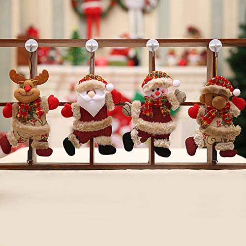 Shan-S 4 Pack Christmas Plush Ornaments, Xmas Hanging Decoration