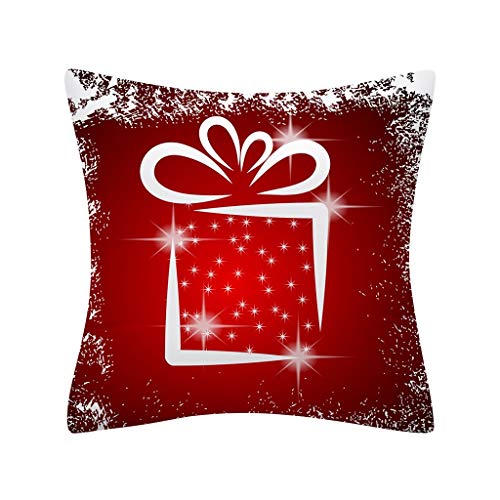 Shan-S 4Pcs Throw Pillow Case,Red Snowflake Snow Snowman Merry C