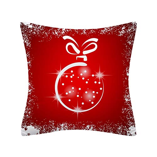 Shan-S 4Pcs Throw Pillow Case,Red Snowflake Snow Snowman Merry C