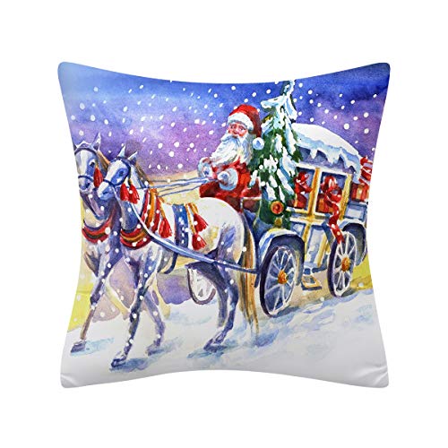 Shan-S Christmas Throw Pillow Cover 18 X 18, Set Of 4 Merry Chri