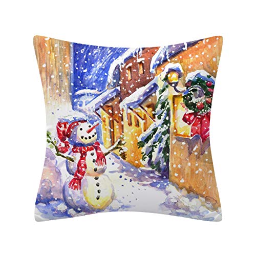 Shan-S Christmas Throw Pillow Cover 18 X 18, Set Of 4 Merry Chri