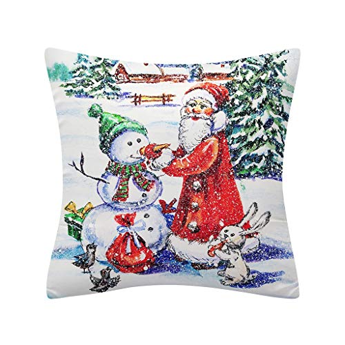 Shan-S Christmas Throw Pillow Cover 18 X 18, Set Of 4 Merry Chri