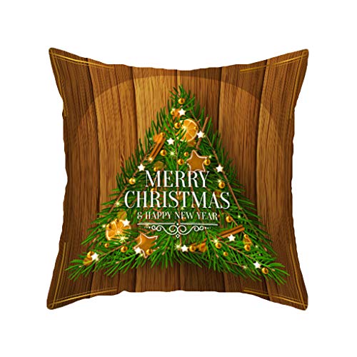 Shan-S Christmas Throw Pillow Covers Green Golden Christmas Bell