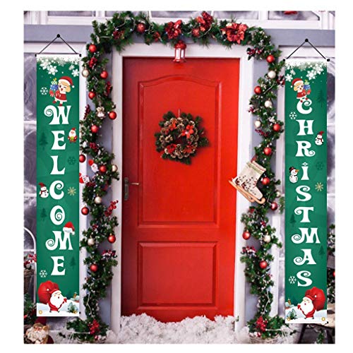 Shan-S Merry Christmas Banner,Porch Welcome Christmas Sign Decor