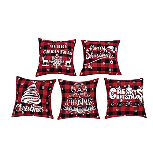 Shan-S Merry Christmas Pillow Case Throw Cushion Cover Xmas Tree