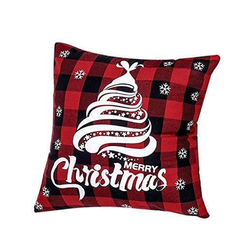 Shan-S Merry Christmas Pillow Case Throw Cushion Cover Xmas Tree