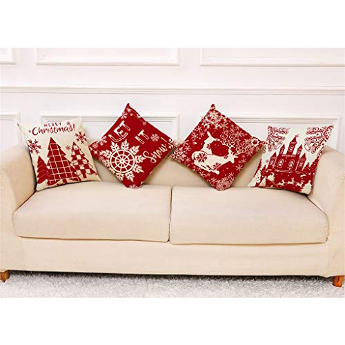 Shan-S Set Of 4 Merry Christmas Decorative Throw Pillow Covers 1
