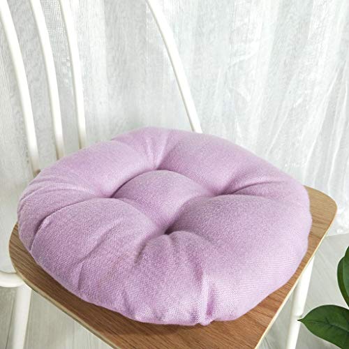 Shan-S Solid Color Round Cotton Floor Cushion, Cotton Linen Brea
