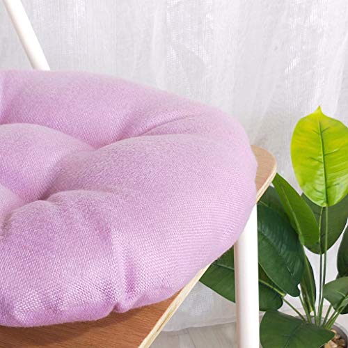 Shan-S Solid Color Round Cotton Floor Cushion, Cotton Linen Brea