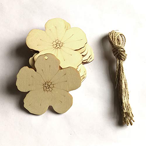 Shan-S 10 Pieces Easter Crafts Wooden Ornaments Unfinished Craft
