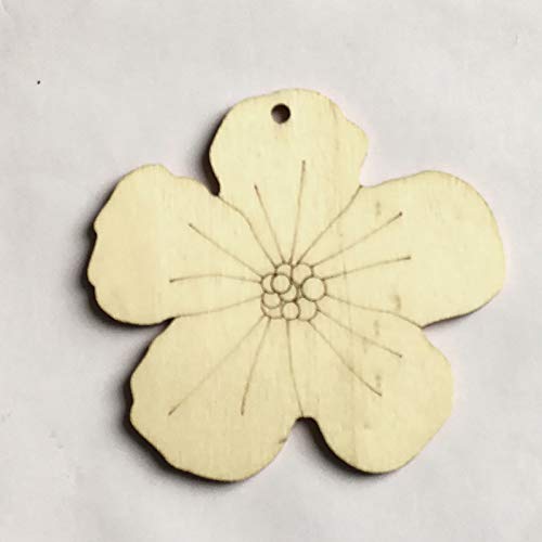 Shan-S 10 Pieces Easter Crafts Wooden Ornaments Unfinished Craft