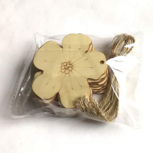 Shan-S 10 Pieces Easter Crafts Wooden Ornaments Unfinished Craft