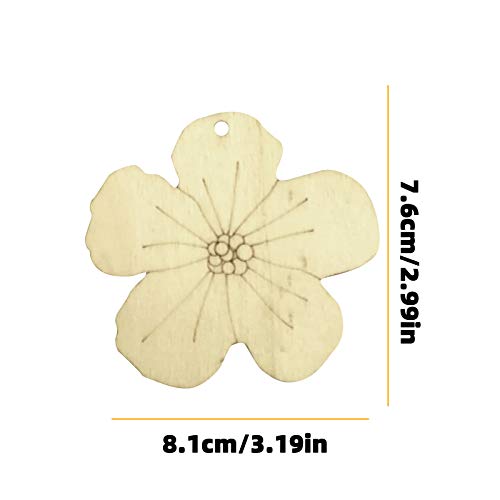 Shan-S 10 Pieces Easter Crafts Wooden Ornaments Unfinished Craft
