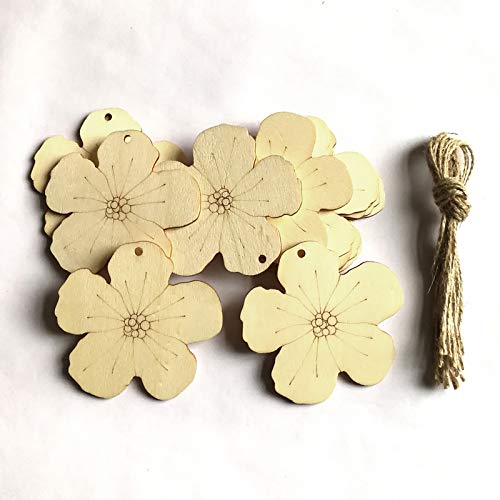 Shan-S 10 Pieces Easter Crafts Wooden Ornaments Unfinished Craft