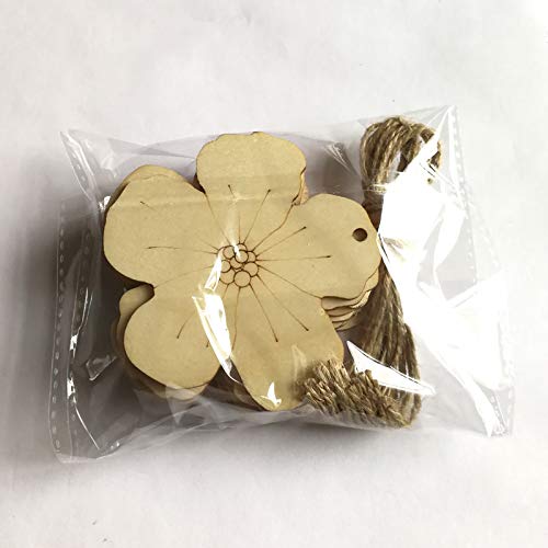 Shan-S 10 Pieces Easter Crafts Wooden Ornaments Unfinished Craft