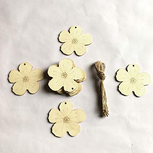 Shan-S 10 Pieces Easter Crafts Wooden Ornaments Unfinished Craft