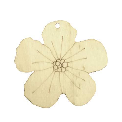 Shan-S 10 Pieces Easter Crafts Wooden Ornaments Unfinished Craft