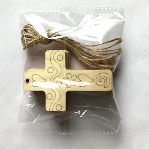 Shan-S 10 Pieces Easter Wooden Slices Unfinished Ornaments Diy W