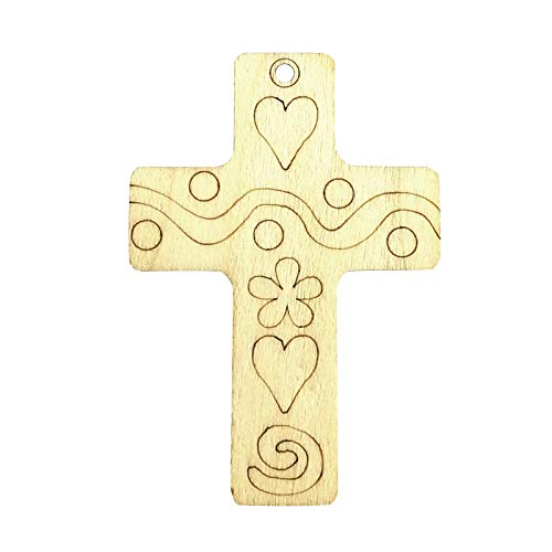 Shan-S 10 Pieces Easter Wooden Slices Unfinished Ornaments Diy W