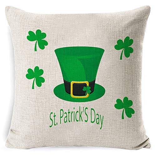 Shan-S 4Pcs St. Patricks Day Pillow Covers,Green Ireland Shamro