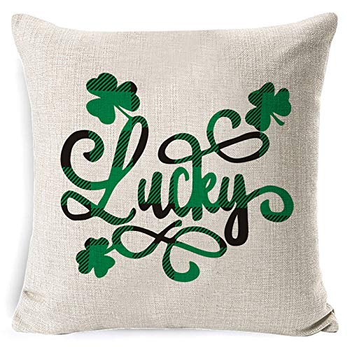 Shan-S 4Pcs St. Patricks Day Pillow Covers,Green Ireland Shamro