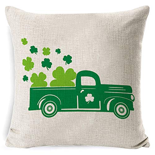 Shan-S 4Pcs St. Patricks Day Pillow Covers,Green Ireland Shamro