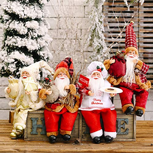 Shan-S Christmas Decoration Handmade Plush Toy Santa Claus Figur