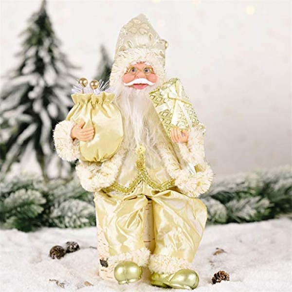Shan-S Christmas Decoration Handmade Plush Toy Santa Claus Figur