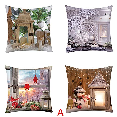 Shan-S Christmas Throw Pillow Covers 18 X 18 45Cm X 45Cm,Set O