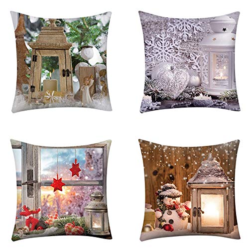 Shan-S Christmas Throw Pillow Covers 18 X 18 45Cm X 45Cm,Set O