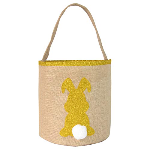 Shan-S Easter Cloth Bags, Happy Easter Day Bunny Printed Basket
