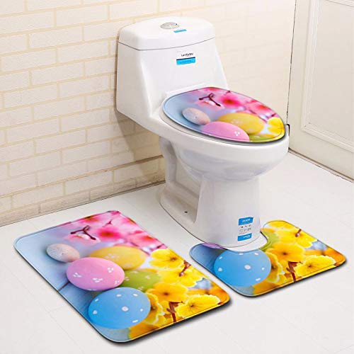 Shan-S Easter Day Bathroom Decor Doormat Runner Rugs Set Of 3, U