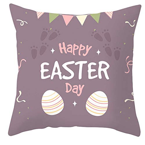 Shan-S Easter Pillow Covers 18X18 Inch Easter Pillow Case Rabbit