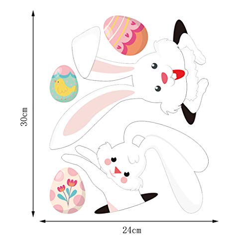 Shan-S Easter Wall Sticker Personality Rabbit Easter Stickers Re