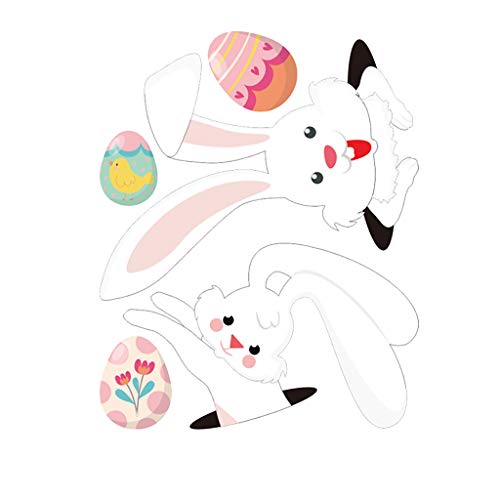 Shan-S Easter Wall Sticker Personality Rabbit Easter Stickers Re