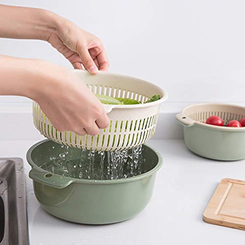 Shan-S Fruit Drain Basket, 2-In-1 Multifunction Kitchen Colander