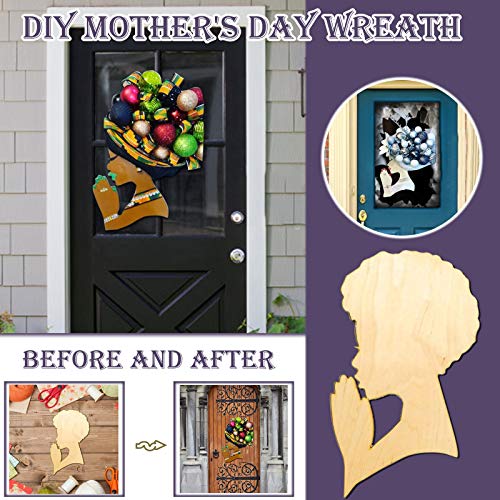 Shan-S Great Mother Wreath,Woman Head Shape Diy Wooden Silhouett