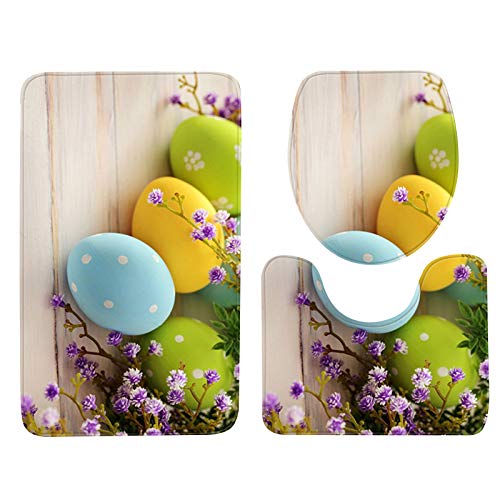 Shan-S Happy Easter Theme Egg Decor Shower Curtain Set, Happy Ea