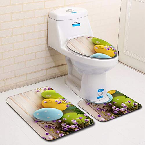 Shan-S Happy Easter Theme Egg Decor Shower Curtain Set, Happy Ea