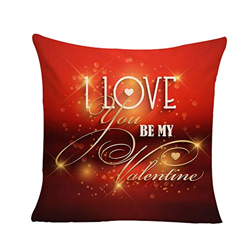 Shan-S Happy Valentines Day Throw Pillow Covers, Red Love Heart