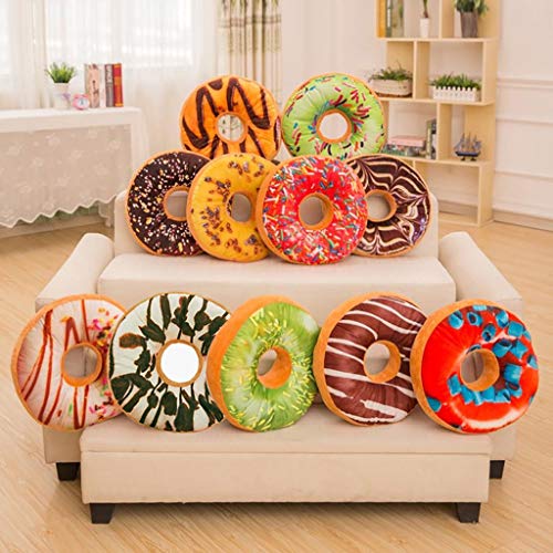 Shan-S Large Donut Throw Pillow Soft Novelty Doughnut Shaped Rin