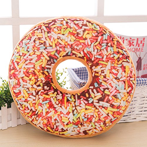 Shan-S Large Donut Throw Pillow Soft Novelty Doughnut Shaped Rin