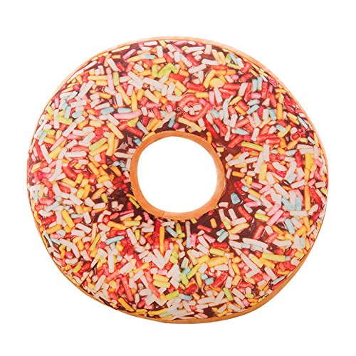 Shan-S Large Donut Throw Pillow Soft Novelty Doughnut Shaped Rin